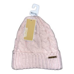 NWT Michael Kors Soft Pink Cable Knit Beanie Retails $48 Christmas Gift Stocking